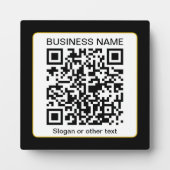 Plaque Photo Code QR scannable modifiable + Nom de votre entrep (Devant)