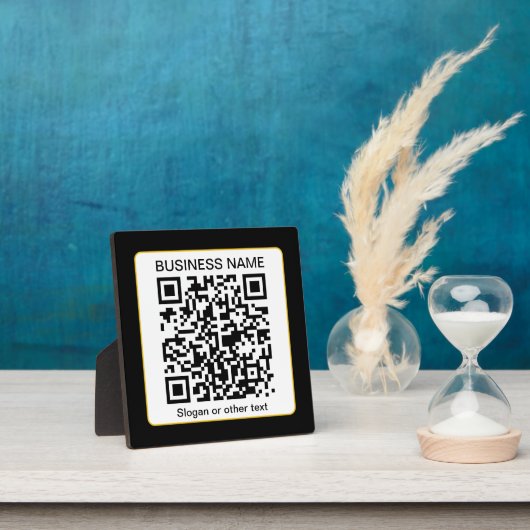 Plaque Photo Code QR scannable modifiable + Nom de votre entrep (Insitu)