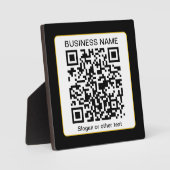 Plaque Photo Code QR scannable modifiable + Nom de votre entrep (Recto)