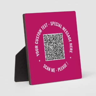 Plaque Photo Code QR Texte et couleurs personnalisés Votre cade