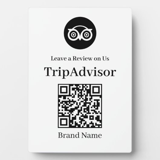 Plaque Photo Code QR Tripadvisor | Panneau d'affichage des avis (Devant)