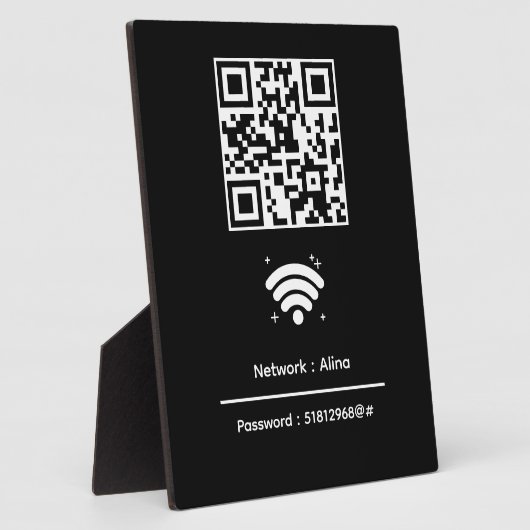 Plaque Photo Code QR Wifi personnalisé | Mot de passe réseau mo (Côté)