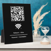 Plaque Photo Code QR Wifi personnalisé | Mot de passe réseau mo (Côté)