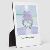 Plaque Photo Coeur, Ange Ailes & Océan (Côté)