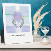 Plaque Photo Coeur, Ange Ailes & Océan (Côté)