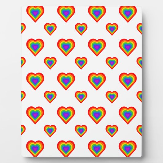 Plaque Photo Coeur arc-en-ciel (Devant)