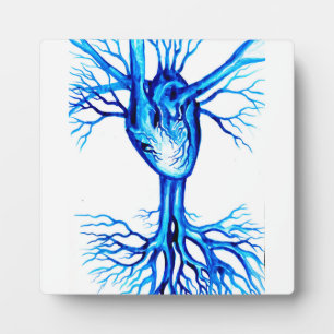 Plaque Photo Coeur bleu