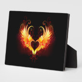 Plaque Photo Cœur de feu d'ange avec des ailes (Côté)