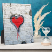 Plaque Photo Coeur de graffiti rouge (Côté)