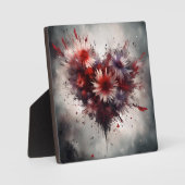 Plaque Photo Coeur fleuri (Recto)