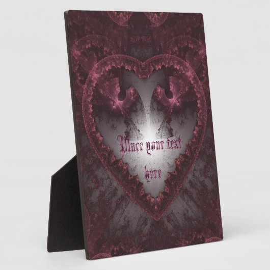Plaque Photo Coeur gothique pourpre 001 (Côté)