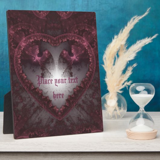 Plaque Photo Coeur gothique pourpre 001 (Côté)
