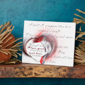 Plaque Photo Coeur métallique avec sonnet de Shakespeare 18 (Côté)