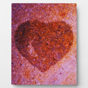 Plaque Photo coeur rose corail