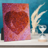 Plaque Photo coeur rose corail (Côté)