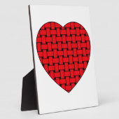 Plaque Photo Coeur rouge tressé (Côté)