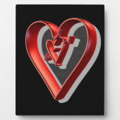 Plaque Photo Coeurs 3D rouges (Devant)