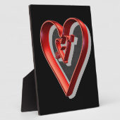 Plaque Photo Coeurs 3D rouges (Côté)
