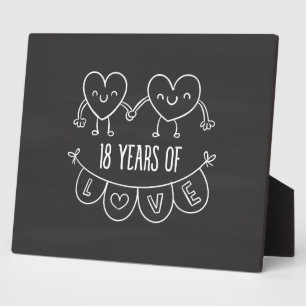 Plaque Photo Coeurs de calèche-cadeaux du 18e anniversaire