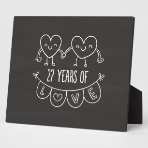 Plaque Photo Coeurs de calèche-cadeaux du 27e anniversaire