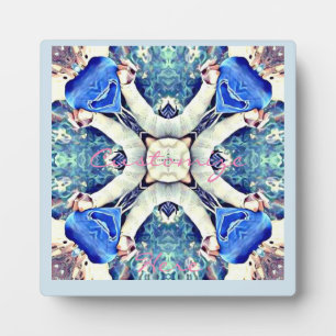 Plaque Photo Coeurs de mandala bleu motif Thunder_Cove
