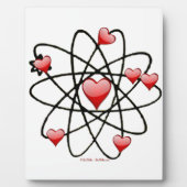Plaque Photo Coeurs rouges de Saint Valentin atomique (Devant)