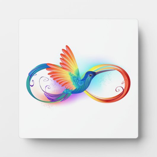 Plaque Photo Colibri arc-en-ciel avec symbole Infinity (Devant)
