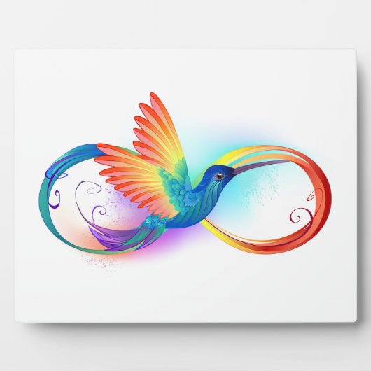 Plaque Photo Colibri arc-en-ciel avec symbole Infinity (Devant)