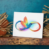 Plaque Photo Colibri arc-en-ciel avec symbole Infinity (Côté)