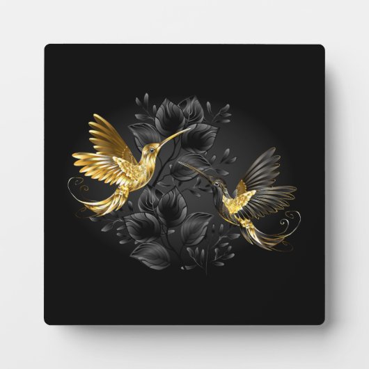 Plaque Photo Colibri noir et or (Devant)