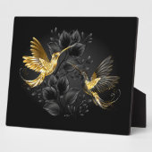 Plaque Photo Colibri noir et or (Côté)