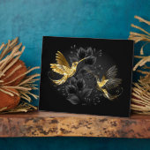 Plaque Photo Colibri noir et or (Côté)