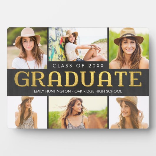 Plaque Photo Collage brillant Graduation Keepsaké Desktop Plaqu (Devant)