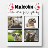Plaque Photo Collage de chien - customisé 4 photo (Devant)