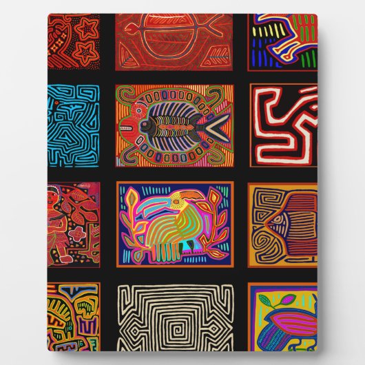 Plaque Photo Collage de Kuna Indian Mola (Devant)