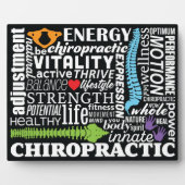 Plaque Photo Collage de mots et d'éléments chiropratiques (Devant)