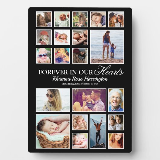 Plaque Photo Collage de photos commémoratives (Devant)