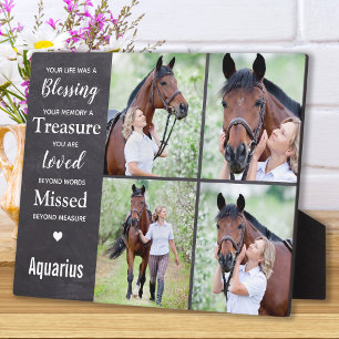 Plaque Photo Collage de photos commémoratives de chevaux