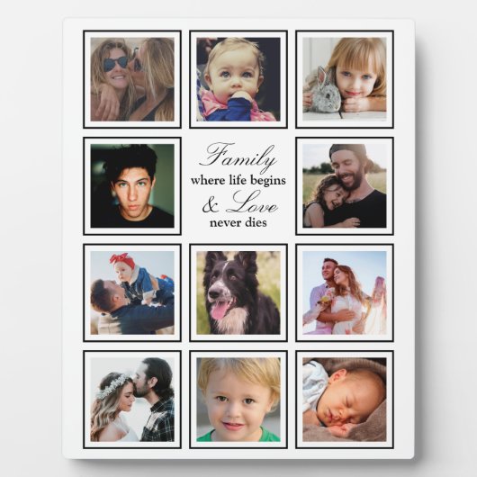 Plaque Photo Collage de photos de famille (Devant)