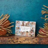 Plaque Photo Collage de photos de famille avec nom personnalisé (Côté)