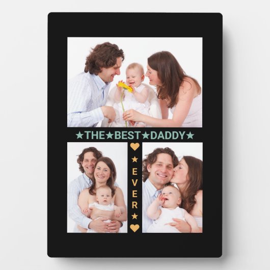 Plaque Photo Collage de photos de famille Best Papa Ever Fête d (Devant)