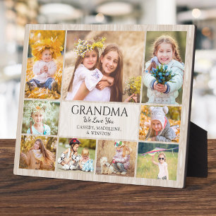 Plaque Photo Collage de photos de grand-mère et petits-enfants