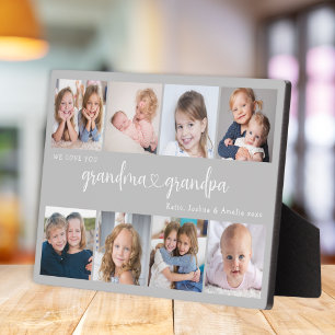 Plaque Photo Collage de photos de grands-parents modernes Cœur