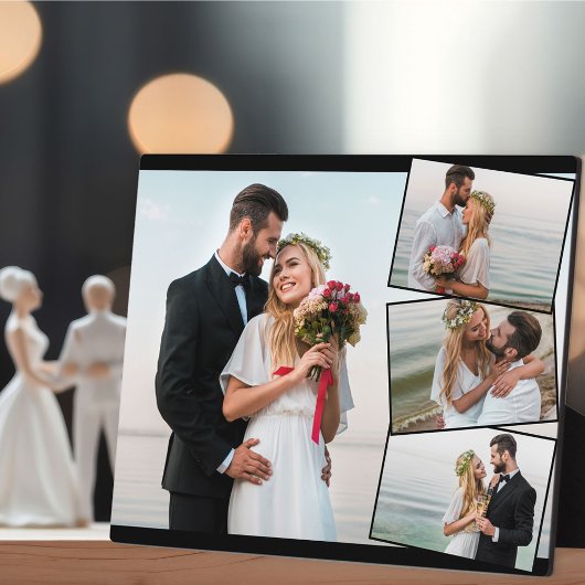 Plaque Photo Collage de photos de mariage avec zigzag vertical