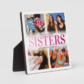 Plaque Photo Collage de photos de soeurs roses (Recto)