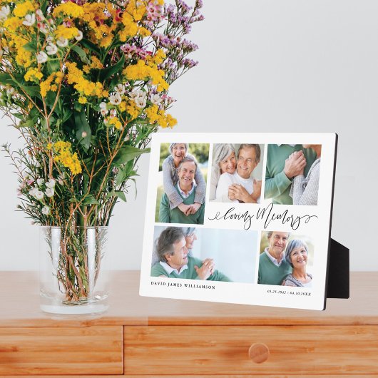 Plaque Photo Collage de photos de souvenir affectueux Mémorial 