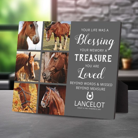 Plaque Photo Collage de photos du mémorial du cheval