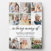 Plaque Photo Collage de photos en mémoire affectueuse (Devant)