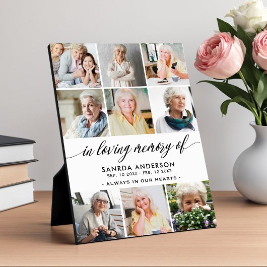 Plaque Photo Collage de photos en souvenir affectueux