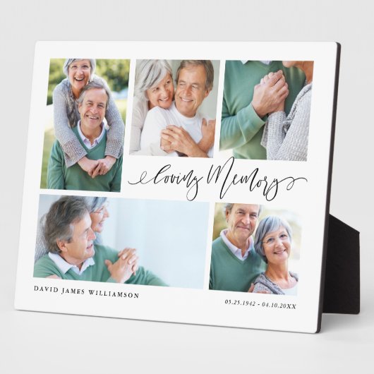 Plaque Photo Collage de photos en souvenir affectueux Memento c (Côté)